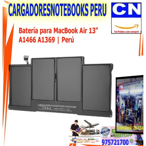 Batería para MacBook Air 13" A1466 A1369 | Perú Batería para MacBook Air 13" A1466 A1369 | Perú