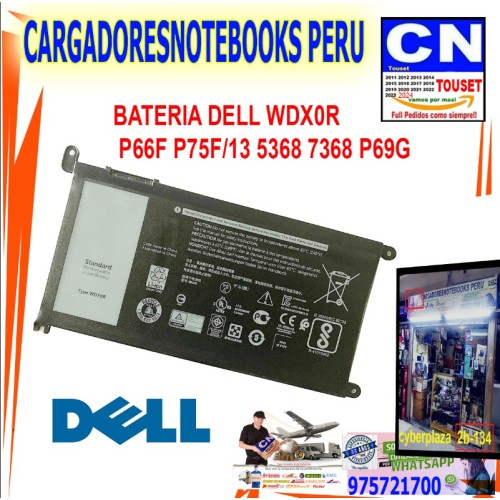 bateria dell wdxr0 p66f p75f 13 5368 7368 p96g