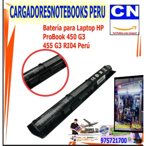 Batería para Laptop HP ProBook 450 G3 455 G3 RI04 Perú Batería para Laptop HP ProBook 450 G3 455 G3 RI04 Perú