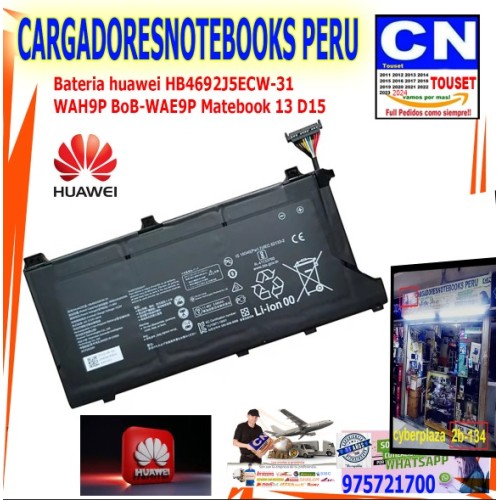 bateria huawei hb4692j5ecw-31 wah9p wae9p matebook 13 d15 bateria huawei hb4692j5ecw-31 wah9p wae9p matebook 13 d15
