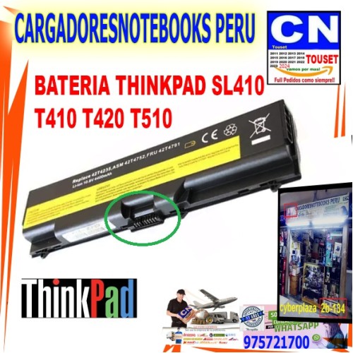 BATERIA COMPATIBLE PARA LAPTOP LENOVO SL410, T410, T420, T510