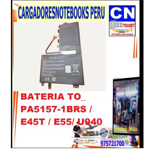 BATERIA TOSHIBA PA5157U-1BRS E55-A5114 E45T-A E45T-B4204 E45T-A4300