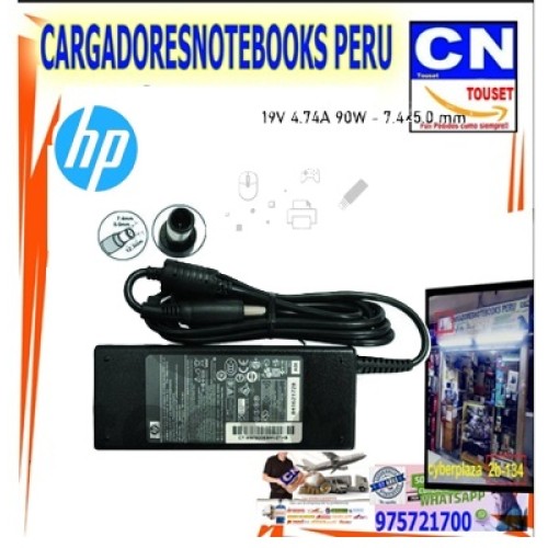 Cargador Laptop HP 19V 4.74A 90W Punta Aguja 7.4mm X 5.0mm Cargador Laptop HP 19V 4.74A 90W Punta Aguja 7.4mm X 5.0mm