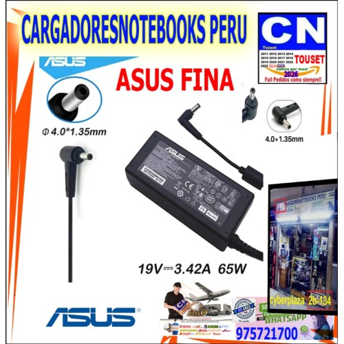 Cargador para Asus 19v 3.42A Punta fina 4.0 x 1.35mm Cargador para Asus 19v 3.42A Punta fina 4.0 x 1.35mm