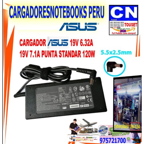 CARGADOR ASUS 19V 6.32A 19v 7.1a 120W PUNTA 5.5x2.5MM CARGADOR ASUS 19V 6.32A 19v 7.1a 120W PUNTA 5.5x2.5MM