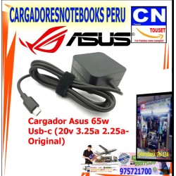 cargador asus 20v 3.25a 65w type c original cargador asus 20v 3.25a 65w type c original