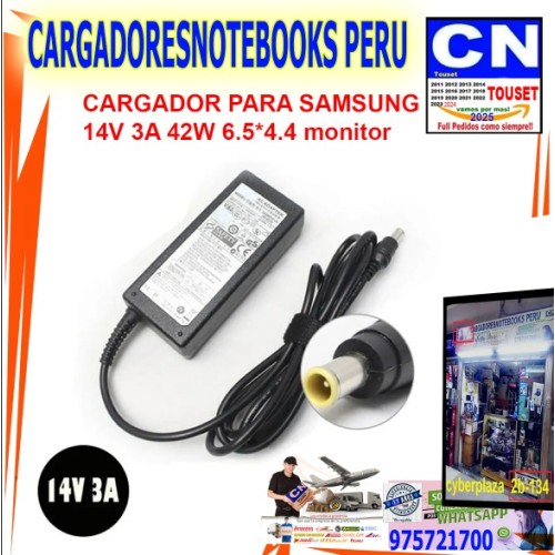 Cargador compatible para Monitor Samsung 14V – 3A 6.5×4.4mm
