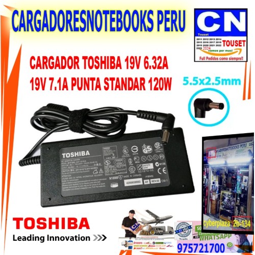 Cargador Compatible Toshiba 19v 6.32a 5.5*2.5 19v 7.1a