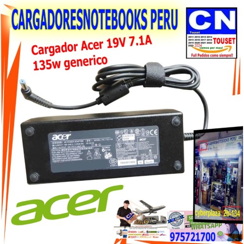 Cargador Generico Compatible Para Laptop Acer 19V 7,1A 135W 5,5X1,7 Cargador Generico Compatible Para Laptop Acer 19V 7,1A 135W 5,5X1,7