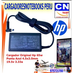 CARGADOR HP 19.5V 3.33A 65W ORIGINAL PUNTA AZUL