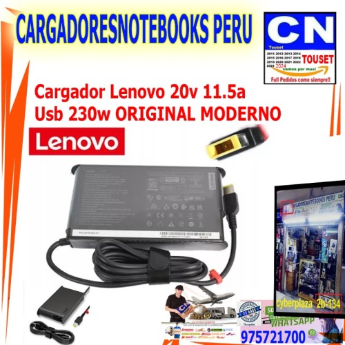 Cargador original Lenovo 20v 11.5a Pin Usb 230w Thinkpad Workstation Cargador original Lenovo 20v 11.5a Pin Usb 230w Thinkpad Workstation
