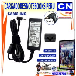 CARGADOR samsung 19v 2.1a punta fina 40w