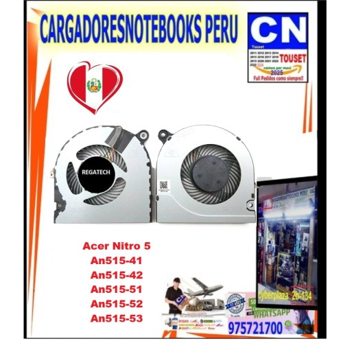 Cooler Fan para Laptop Acer Nitro 5 AN515 | Repuesto Original CPU / GPU Cooler Fan para Laptop Acer Nitro 5 AN515 | Repuesto Original CPU / GPU