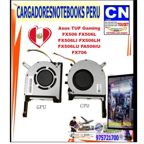 Cooler Fan para Laptop Asus TUF Gaming FX506 FX706 | Repuesto CPU / GPU Cooler Fan para Laptop Asus TUF Gaming FX506 FX706 | Repuesto CPU / GPU