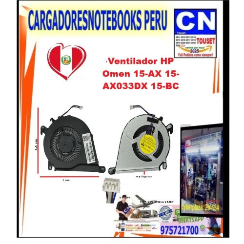 Cooler Fan para HP Omen 15-AX 15-BC | Ventilador CPU GPU Repuesto Cooler Fan para HP Omen 15-AX 15-BC | Ventilador CPU GPU Repuesto