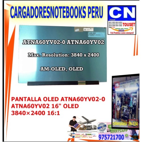PANTALLA OLED ATNA60YV02-0 16 3840 X 2400 RESOLUCION PANTALLA OLED ATNA60YV02-0 16 3840 X 2400 RESOLUCION