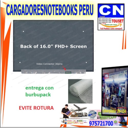 pantalla slim 16.0 full hd fhd 30 pines reducida 1920 x 1080