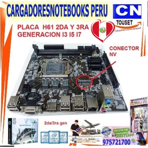Placa Madre Star H61 LGA 1155 Intel 2da y 3ra Gen en Perú | Precio