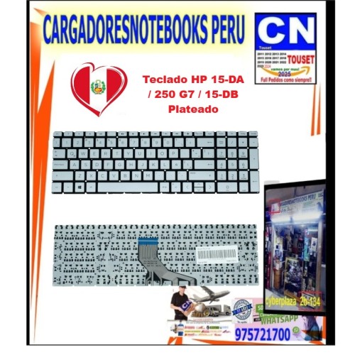 Teclado para HP 15-DA 250 G7 15-DB Plateado | Repuesto Español Teclado para HP 15-DA 250 G7 15-DB Plateado | Repuesto Español